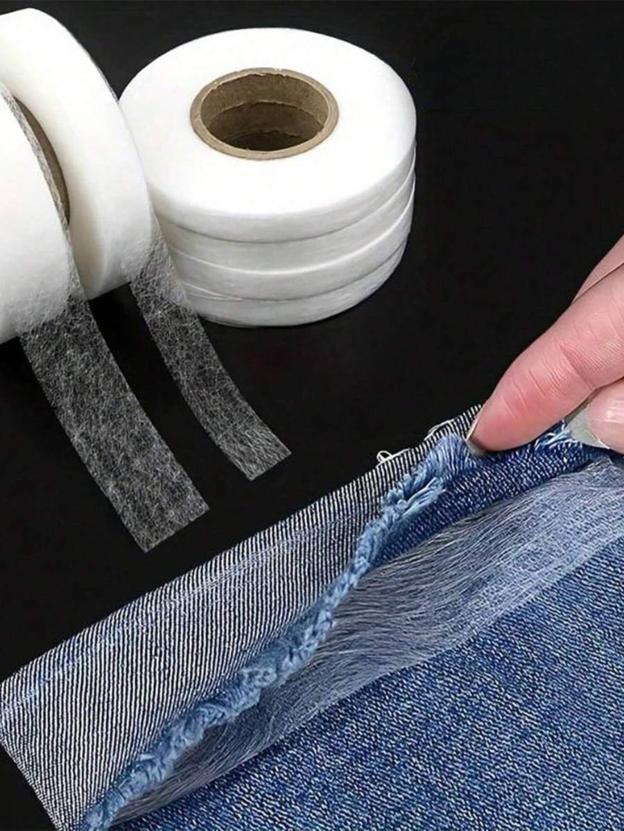 1 Roll 63m Long Heat Fusible Tape, Seamless Linen Tape, Iron-On Tape, Suitable For Replacing Clothes, Pants, Jeans, Skirts And More, Can Be Cut To Any Length - White - View 1