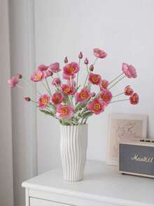 1pc/4pcs Artificial Poppy Flowers, Vibrant Silk Flower Plush Stick Simulation Flowers, Poppy Rose Simulation Flowers, Nordic Style Home Decoration, Suitable For Table Center Decoration, Outdoor Gardens, Wedding Decoration, Holiday Parties, DIY Vase Flower Arrangement Decoration | Artificial Plants, Autumn Harvest Festival, Thanksgiving, Halloween, Christmas Decoration