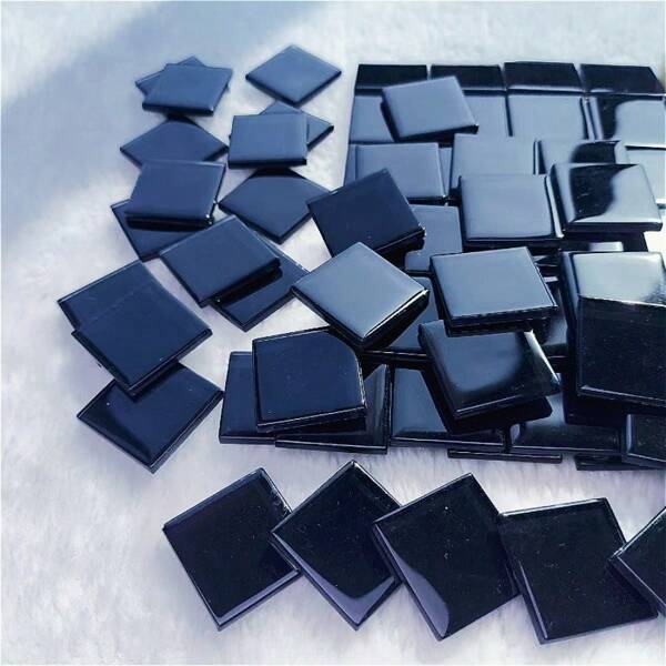 1 Set 100g/200g Black Mosaic Glass Squares, Ideal For Art Craft DIY Materials, Black Glass Decorative Puzzles, Creative Materials For Making Cups, Candle Holders, Decorations, DIY Projects, Frames, Cabinet Doors, Backsplash, Countertops, Coasters, Jewelry Boxes, Handcrafts