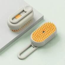 4 em 1 Escova a Vapor para Massagem, Limpeza, Desembaraçar e Pentear Pets, Pente Multifuncional para Remoção de Pelos de Gato e Cachorro, Escova para Gato, Escova a Vapor para Gato, Escovas Antiestáticas para Gato, Escova a Vapor Recarregável para Gato, Pente de Massagem para Grooming de Pets, Escova a Vapor para Gato, Cabeça de Escova de Silicone Autolimpante, Manuseio Ergonômico de 360°