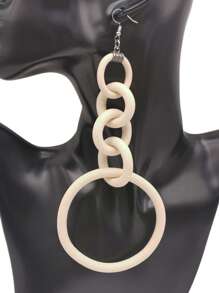 MARLIWOO 1 Pair Exaggerated Gothic Style Hollow Long Earrings, Unique Hiphop Fashion Jewelry For Women