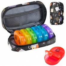 Serfeymi 7-Day Pill Organizer With Zipper Bag - Vibrant Rainbow Design, Portable Medication Storage Box For Vitamins, Fish Oil Supplements | Travel Essential, Compact Pill Case For Daily Use And Travel - Multicolor - View 14