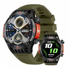 1 pièce Montre connectée sportive de 4,16 pouces pour hommes et femmes, prenant en charge les appels sans fil, la lampe de poche, la fonction d'appel d'urgence SOS, étanche avec suivi de la condition physique