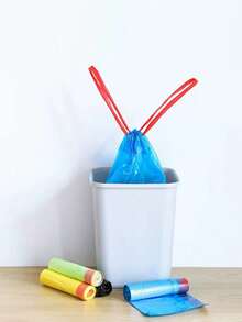 Non-Dirty Hands Automatic Drawstring Trash Bags, Large Size Household Disposable Thick Garbage Bin Plastic Bags - Multicolor - View 11