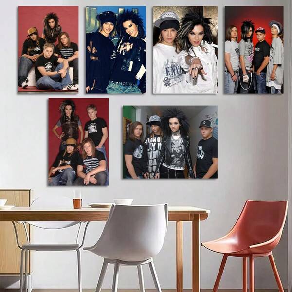 1pc/3pcs Wall Art Posters With Optional Frames, T-Tokio Canvas Posters Of Bill Kaulitz, Tom, Germany Band Monsoon Music Painting Prints For Bedroom, Club, Home Decor ,Wall Art With Frame