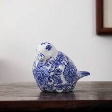 1 peça de decoração de pássaro antigo para casa, estátua de animal de porcelana de cerâmica azul e branca, decoração deslumbrante para quarto, sala de estar ou prateleira de escritório, presente de Páscoa para casamento e feriado, decoração para casa, festival de Halloween, presentes para festa de Natal, presente de volta às aulas para formatura - Multicolorido - Ver 14