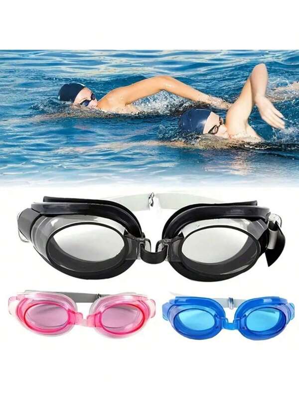 1pc Silicone Swim Goggles, Waterproof High Definition Swimming Protective Glasses, Suitable For Diving, Adult Box Package, Free Ear Plugs Included