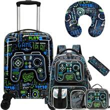 1pc Card Holder /5PCS Cute Luggage Set 5 Piece Suitcase Set 16inch Hardside Luggage With Spinner Wheels Boys Carry On Luggage Travel Rolling Luggage Carry On Luggage Airline Approved Vacation Travel Accessories Summer Travel Essentials Bag For School School Accessories School Stuff