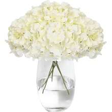 1/10/20 件（含铁丝）人造花绣球花束茎丝叶喷雾仿新娘花束枝绿叶茎丝塑料植物花卉适用于家庭派对婚礼装饰情人节、新年装饰