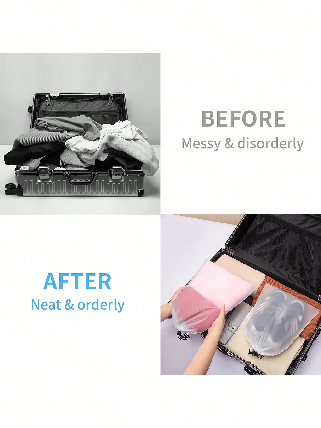 50 حقيبة شفافة مقاومة للماء للسفر (40 في 30 سم) -...