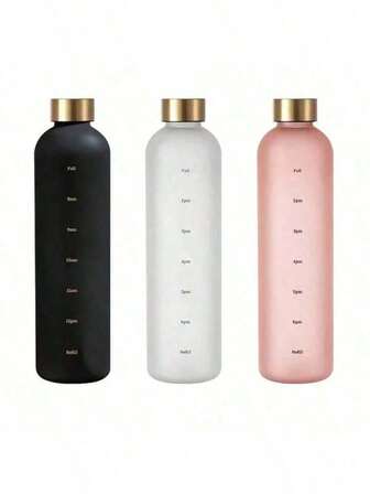 1个1000毫升磨砂水瓶，便携式防漏运动水杯，适合户外露营、驾驶、骑行