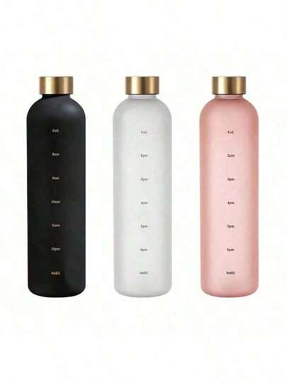 1pc 1000ml Frosted Water Bottle,Portable Leakproof Sports Water Cup,Suitable For Outdoor Camping,Driving,Cycling