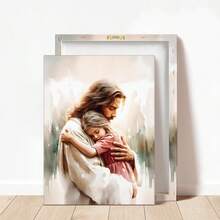 1 幅耶稣和年轻人水彩画 - 带有圣经经文的励志基督教墙饰，非常适合客厅、卧室或走廊 - 宗教 - 彩色 - 查看 12