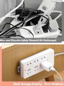 10pcs Wall-Mounted Power Strip Socket Bracket Hook - Hanging Socket Storage Hook Rack - Space Saving Storage Organizer - For Kitchen, Bedroom, Bathroom, Office, Desk, Entryway, Home - Ideal For Home Organization