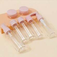 Bộ 7 chai đựng mỹ phẩm du lịch riêng biệt, hộp đựng mỹ phẩm PET trong suốt cỡ máy bay, chai nước hoa, lọ đựng kem, chai xịt, thích hợp đựng nước hoa, sữa dưỡng thể, dầu gội, kem dưỡng, xà phòng, có đầu bơm và thiết kế chống rò rỉ, phụ kiện du lịch (thẻ ngẫu nhiên) - Nhiều màu - Xem 6