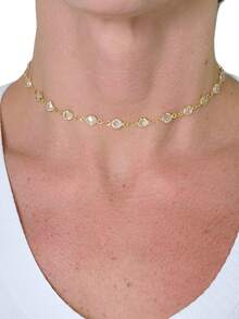 Choker Necklace And Bracelet Kit With Venetian Cord In 925 Silver Durability Of Up To 3 Months - 金色 - 查看 3