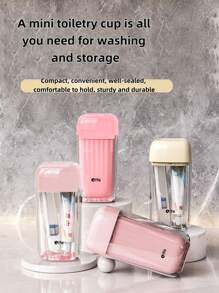 Travel Toiletry Set: 1 Rinsing Cup, 2 Collapsible Toothbrushes, 3 Cute Stickers - Portable Folding Toothbrush Travel Kit, Lightweight, Convenient, Durable For Daily Use, Outdoor Travel Back To School