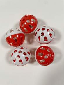 5 piezas de juguetes para pájaros con campana y pelota de plástico interactiva en colores aleatorios - Multicolor - Ver 22