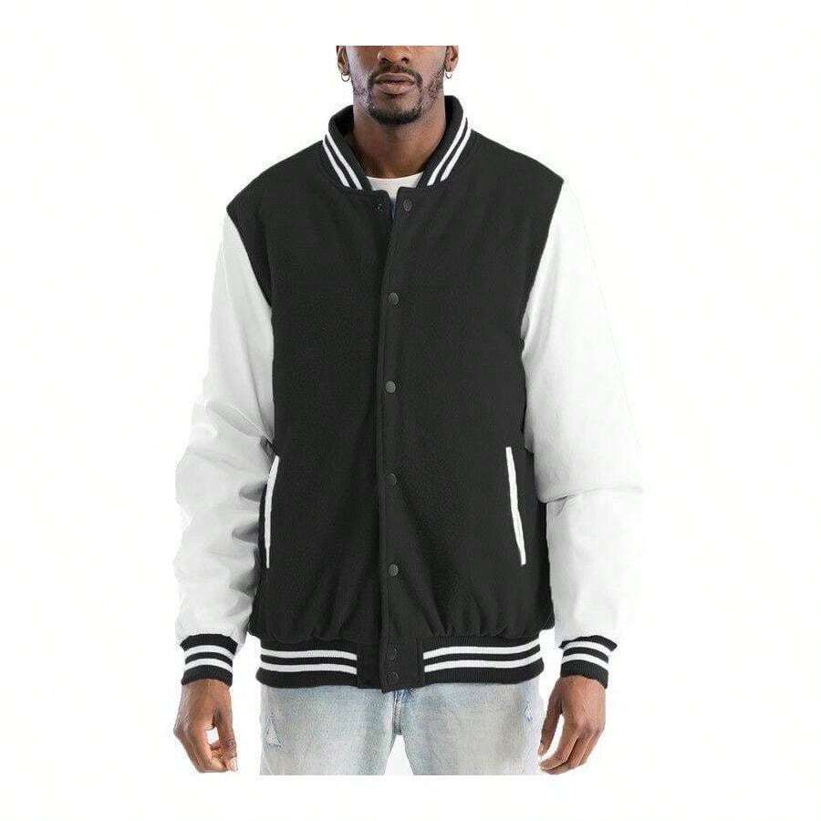 Varsity Jackets In 8 Color Options - Black White - View 1