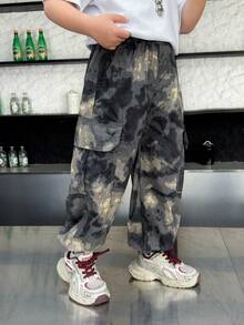 Boys' Lightweight Loose Fit Ice Silk Drawstring Pants, Summer - Multicolor - View 9