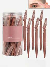 Conjunto de Aparador e Barbeador de Sobrancelhas Cor Café com 60/40/20 peças, Aparador e Barbeador de Sobrancelhas, Ferramentas Esfoliantes e Depilatórias, Aparador de Pelos Corporais e Barbeador Facial e de Sobrancelhas, Lâminas com Cabo Longo e Capa Protetora de Precisão, Maquiagem, Acessível, Decoração de Quarto, Penteadeira, Viagem, Acessórios de Maquiagem, Barbeador de Sobrancelhas, Barato, Presente de Natal, Cosméticos, Ferramentas de Maquiagem, Produtos Baratos, Presente, Presente Feminino, Presente de Natal