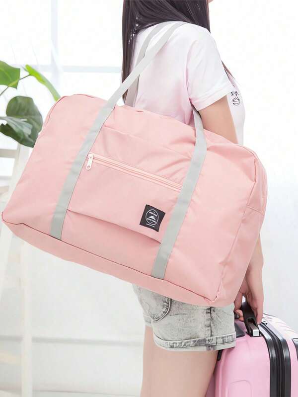 1 Foldable Large-Capacity Travel Organizer Bag, Unise-Friendly Clothing Packaging Bag, Luggage Bag, Women's Waterproof Travel Bag, Luggage Bag, Overnight Bag, Carrying Bag, Handbag, Fitness Bag, Work And School Supplies, School Supplies, Student Return To School Handbag, Handbag, Weekend Bag, Handbag, Vacation Handbag, Outdoor Business Holiday, Hospital Unise-Friendly Relocation And Moving Luggage Bag, Festival Gift Large-Capacity Storage Bag
