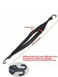 23.6 英寸/60 厘米摩托车网状头盔绳，黑色头盔带可调节摩托车头盔行李松紧带，带 2 个挂钩 - 均碼 - 查看 7