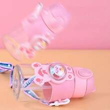 1 600ml/20.29盎司大容量，防漏、防摔、防溅，PP+硅胶材质，北欧风格3D动物造型吸管杯，INS恐龙/兔子浮雕设计，弹性防漏吸管，一键弹出杯盖 - 糖果太空杯 - 查看 12