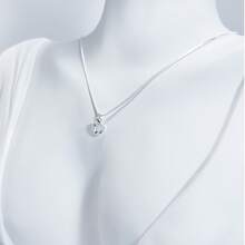 Light Spot Necklace With Beautiful Colorful Heart Pendant Plated In 925 Silver - 白色 - 查看 3