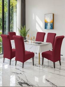 1 szt./4/6 szt. XL Wodoodporny pokrowiec na krzesło z mlecznego jedwabiu Pokrowce na krzesła do jadalni Elastyczne żakardowe wysokie oparcie Elastyczne pokrowce na krzesła do salonu Kuchnia Możliwość prania w pralce Zdejmowane pokrowce na krzesła do jadalni, kuchni, bankietów, pokrowce na krzesła do jadalni, pokrowce na krzesła, Boże Narodzenie