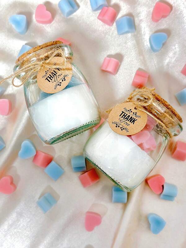 1pc Pink/Blue Love Decorative Candle, New Popular Scented Candle, For Wedding Decoration, Wedding Gift, Friend Gift, Women's Gift, Wedding Home Decoration