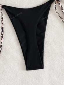 2 Pieces Sexy Halter-Tie Leopard Print Women Bikini Swimsuit