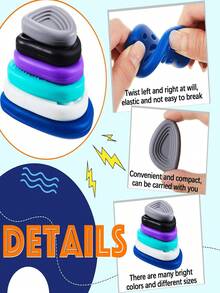 6 PIEZAS Piedras de preocupación sensoriales: Juguetes blandos y texturizados para adolescentes - Aliviadores de estrés calmantes para ansiedad y estudiantes, juguetes sensoriales, juguetes para hacer girar - multicolor - Ver 8