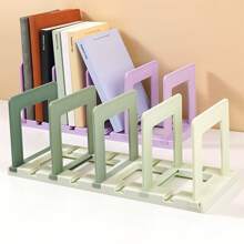 Organizador de Mesa Modular Desmontável com 4 Prateleiras, Prateleira de Exibição e Armazenamento, Verde Gradiente