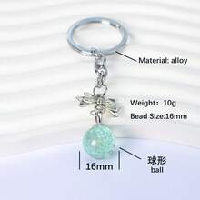 1 件可爱玻璃干花樱花植物标本钥匙扣，清新优雅，四季汽车配件哥特 Y2K - 彩色 - 查看 10