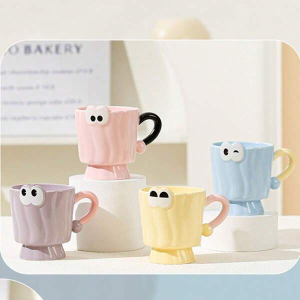 1pc Premium Ceramic Mug, Coffee Cup, Couple Breakfast Cup