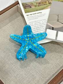 1pc Women's Bling Starfish Plastic Hair Clip, Colorful Acrylic Hair Accessory, Suitable For Everyday Wear, Gift For Girlfriend Summer Hair Claws Claw Clips Hair Clips Hair Jaw Clip Hair Clamps Hair Clutch Hair Catcher Clip