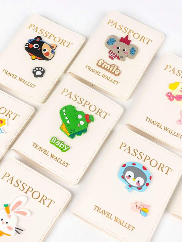 1 pièce Couverture de passeport de voyage en matériau PU fini mat avec impression de carte du monde et de lettres, et design fixe. Étui à passeport, portefeuille de passeport, sac à passeport pour vacances, vol, rentrée scolaire, hommes et femmes. Accessoires de voyage essentiels