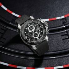 NAVIFORCE Men's Multifunctional Quartz Sport Watch Rubber Band With Night Light & Chronograph, Perfect For Business Casual/Gym/Luxury