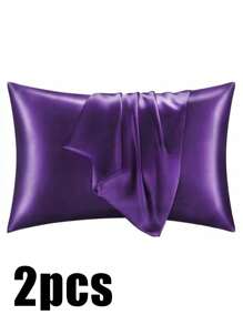 Luxurious Silky Soft Pillowcase - Breathable Skin-Friendly Cool Feel, Solid Color With Envelope Closure - Machine Washable Bedding Washed Silk Pillowcase Single Ice Silk Satin Silk Faux Silk Pillowcase Christmas Gift