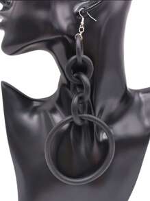 MARLIWOO 1 Pair Exaggerated Gothic Style Hollow Long Earrings, Unique Hiphop Fashion Jewelry For Women