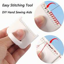 Easy Stitching Tool DIY Hand Sewing Aids Durable Plastic Home Sewing Edge Lockstitch Sewing Tool For Beginners & Seniors Sewing Accessory Ergonomic Design