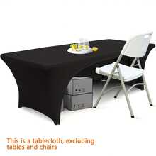 BRISCOES HOMEWARE 1 件长方形全弹力桌布，涤纶抗皱贴合桌布，弹性好，平滑贴合，可水洗，适用于婚礼、新娘送礼会、生日、节日、新年装饰、厨房、餐厅、户外派对、露台聚会、办公桌、会议桌
