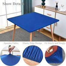 1 Set Round Table Elastic Tablecloth, Cocktail Elastic Tabletop Cover, Round Outdoor Tablecloth, Elastic Tablecloth For Restaurant, Kitchen, Home Decor - Multicolor - View 4