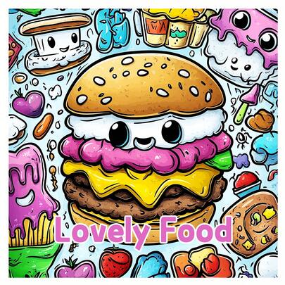 1 pièce Livre de coloriage pour adultes avec motifs alimentaires mignons, 20 pages - 20x20 cm, livre de peinture amusant convenant aux adolescents et aux adultes - excellent pour les fêtes et les cadeaux, la rentrée scolaire, les fournitures scolaires