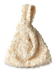 Torebka Bling Sequin Wristlet dla kobiet, uniwersalna modna torebka w stylu retro - Morela - Zobacz 2