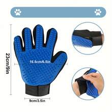 2 件装宠物美容手套，蓝色和粉色 - 温和脱毛刷，适用于狗和猫 - 按摩促进血液循环 - 易于使用和清洁 - 彩色 - 查看 4