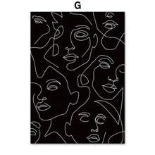 1 件北欧简约风格亲吻语录帆布墙面抽象线条画客厅装饰礼品可选画框