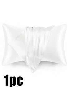 Luxurious Silky Soft Pillowcase - Breathable Skin-Friendly Cool Feel, Solid Color With Envelope Closure - Machine Washable Bedding Washed Silk Pillowcase Single Ice Silk Satin Silk Faux Silk Pillowcase Christmas Gift