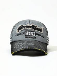 DareSee 1 Peça Boné de Beisebol Vintage Rasgado com Bordado de Letra para Mulheres para Uso Diário no Inverno, Outono, MusicFest, Y2KFest, Volta às Aulas, Outono
